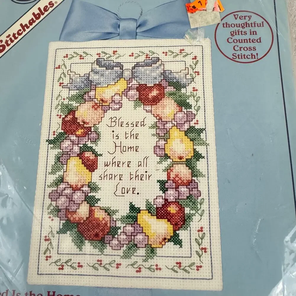Dimensions Sentimentals Blessed is the Home Counted Cross Stitch Kit 72064 Vtg